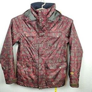 New Sims Tech Rider Snowboard Maroon Hooded Ski Jacket Coat